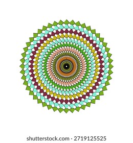 Mandala de diseño plano escalable con colores vibrantes y motivos florales intrincados