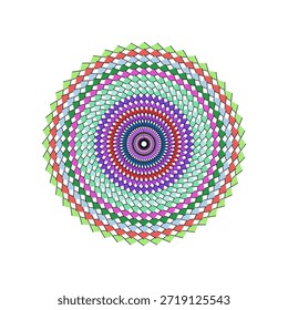 Skalierbares flaches Design Mandala mit lebendigen Farben und aufwändigen Blumenmotiven.