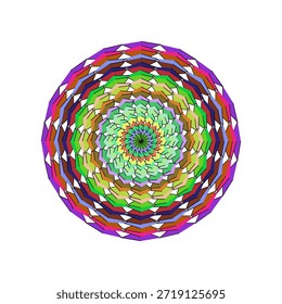 Skalierbares flaches Design Mandala mit lebendigen Farben und aufwändigen Blumenmotiven