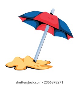 Scalable flat icon of beach umbrella 