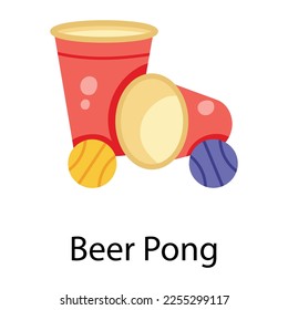 A scalable flat icon of beer pong 