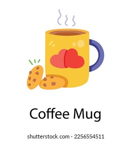 A scalable flat icon of coffee mug 