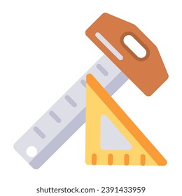 A scalable flat icon of geometry scales 