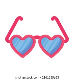 Un icono plano escalable de gafas de corazón 

