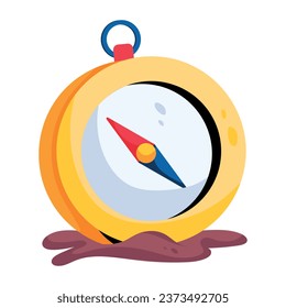 A scalable flat icon of travel compass 