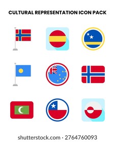 scalable Flat icons inspired by Cultural Representation for digital interfaces.
