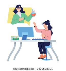 A scalable flat illustration of science webinar 