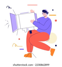 A scalable flat illustration of video maker 