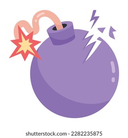 A scalable flat sticker of bomb 