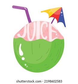 A scalable flat sticker of coconut water  