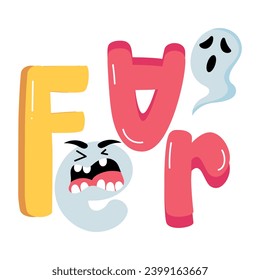A scalable flat sticker of ghost fear 
