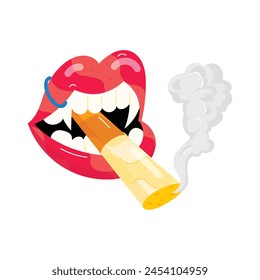 A scalable flat sticker of smoking
