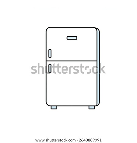 Scalable fridge icon ideal for logo creation, branding projects, website design, and app interfaces. Easily adaptable to various styles and sizes. A simple yet effective design.