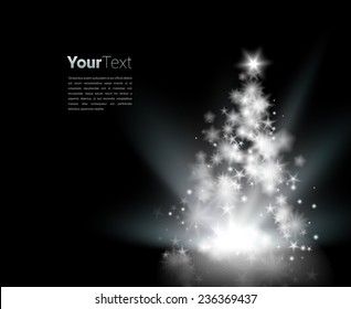 Scalable glowing Christmas tree  vector graphics composition 