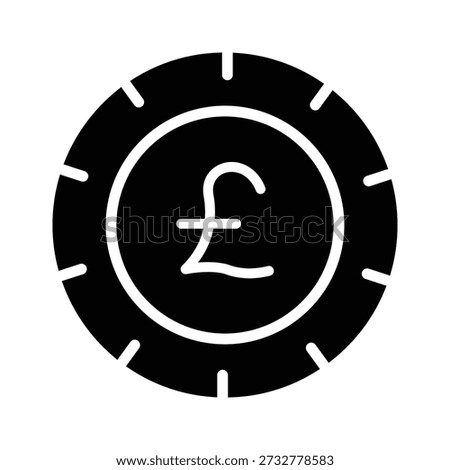 A scalable glyph icon of pound currency is ready for premium use