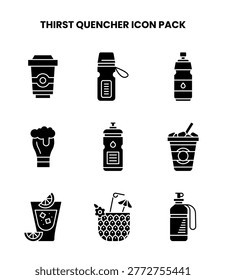 scalable Glyph icons inspired by Thirst Quencher for digital interfaces.
