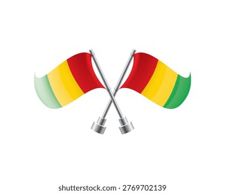 Scalable illustration capturing prideful display of Guinean national banners