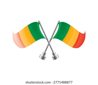 Scalable illustration capturing prideful display of Malian national banners