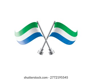 Scalable illustration capturing prideful display of Sierra Leonean national banners