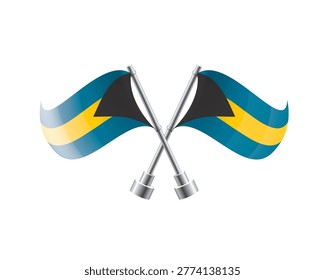 Scalable illustration capturing prideful display of Bahamian national banners