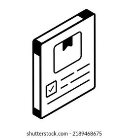 A scalable isometric icon of order confirmation
