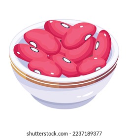 Scalable isometric icon of red beans
