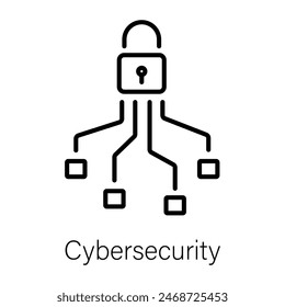 A scalable line icon of cybersecurity 