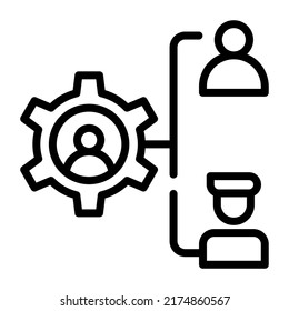 A scalable line icon of worker management 

