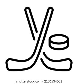 A scalable linear icon of ice hockey 