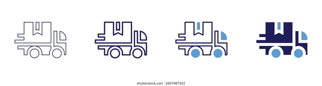Scalable logistics icon in 4 different styles. Thin Line, Line, Bold Line, Duotone. Duotone style. Editable stroke.