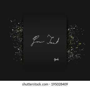 Scalable minimal paper design text box illustration with white splash background for web site wallpaper, banner, cover layout - black version