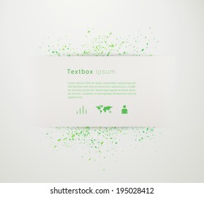 Scalable minimal paper design text box illustration with splash background for web site wallpaper, banner, cover layout, infographics  - green version