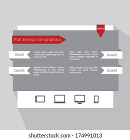 Scalable minimal vector illustration of infographic template in flat ui design for web site, presentation and layout