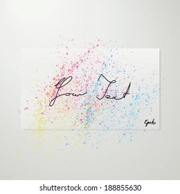 Scalable Minimal White Paper Illustration With Water Color Splash For Text Box, Web Site Background, Brochure Design - CMYK Version