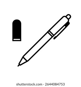 Ícone de caneta escalável ideal para aplicativos de marca de design de logotipo e criação de designs elegantes de papel de carta. O gráfico vetorial de alta resolução garante um dimensionamento perfeito para qualquer projeto.