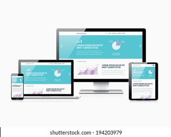 Scalable responsive web design modern electronic vector devices