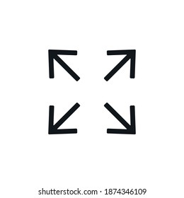 Scalable small expand icon. Big size grow scale line icon