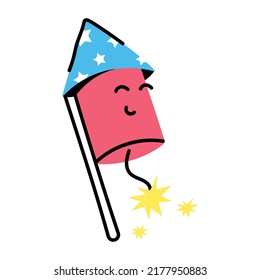 A scalable sticker design of firecracker