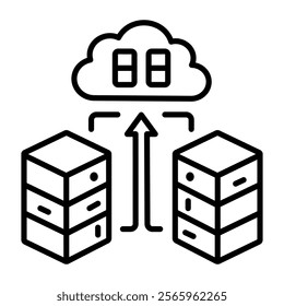 Scalable storage icon in line style 