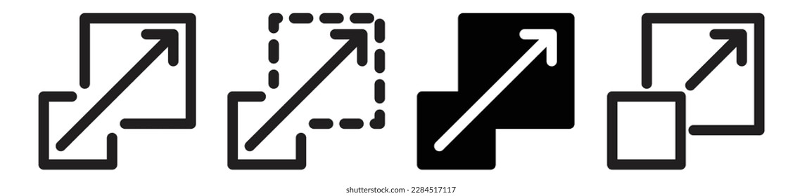 Scalable symbol screen icon. Scalability system web sign. Scalability Scalable icon. extend or expand logo. scalable vector icon set. Scalability symbol collection. scale sign - Stock vector 