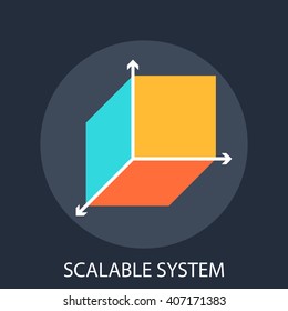 Scalable system flat icon. 3D vector illustration. 