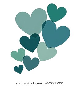Scalable teal heart shapes ideal for logo creation, branding design, and romantic themed projects. Use this versatile vector for print or web applications.