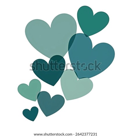 Scalable teal heart shapes ideal for logo creation, branding design, and romantic themed projects. Use this versatile vector for print or web applications.