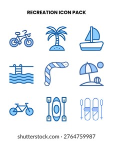 scalable Two Colour icons inspired by Recreation for digital interfaces.