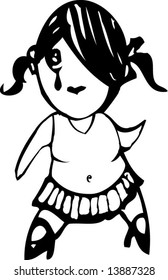 Scalable vector of a cartoon  girl dancing