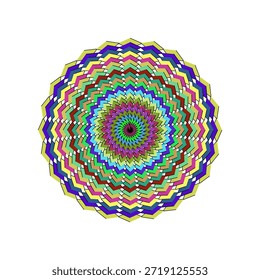 Skalierbare Vektorgrafik eines abstrakten geometrischen Mandalas mit aufwändigen floralen Drallelementen.