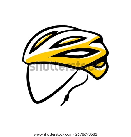 Scalable vector graphic of a cycling helmet, perfect for sports and safety designs. Available in EPS format.