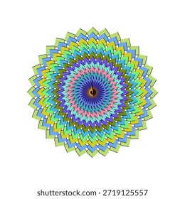 Skalierbare Vektorgrafik eines detaillierten abstrakten geometrischen Mandalamusters.