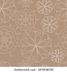Scalable vector graphics. Christmas seamless pattern. Floral pattern on a beige background. Seamless pattern in boho style.