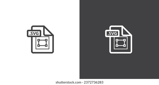 Scalable Vector Graphics  file format icon. Format information, Document icon, Scalable Vector Graphics  file document type simple black style symbol sign for apps and website, vector illustration